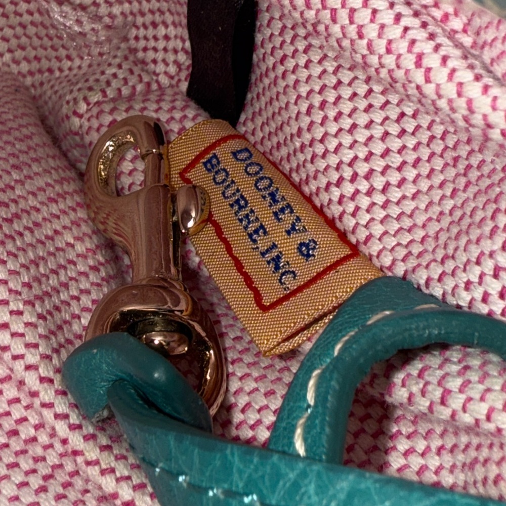 Dooney & Bourke Dillen Mini Barrel Bag in Turquoise Pebbled Leather (RARE) - Picture 7 of 10